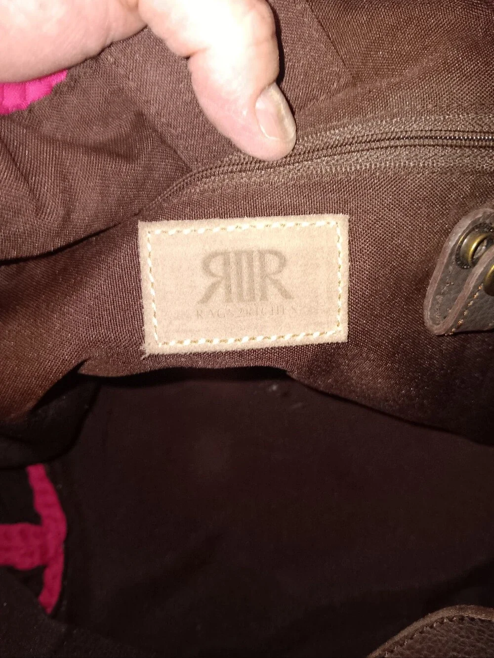 Rags2Riches Pink Fabric Hobo Bag
